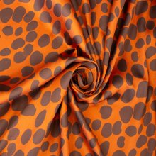Dubbelzijdige zijde jacquard oranje met bollen - Lorré