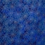 Katoen blauw met metallic spinnenwebben