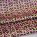 Satijn polyester roos met groene print