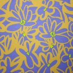 Viscose tricot lila met bruine bloemen - Katia