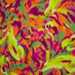 Polyestermengeling multicolor met abstract motief