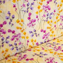 Viscose beige met bloemen