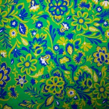 Crêpe groen met bloemen