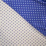 Jacquard polyester zijde dubbelzijdig blauw met stippen - Lorré