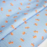 Double gauze lichtblauw met vlinders - Little Darling