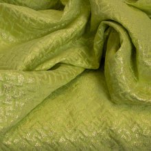 Jacqard limoengroen met geometrische glitterprint - Lorré