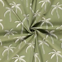 Tricot olijfgroen met palmbomen