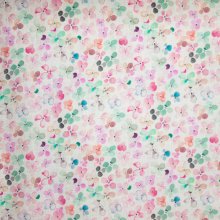 Linnen gebroken wit met aquarel bloemen