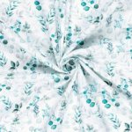 Canvas wit met blauwe planten