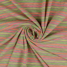 Tricot grijs met fluo strepen