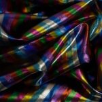 Polyester multicolor gestreept glanzend