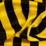 Polyester zwart geel gestreept
