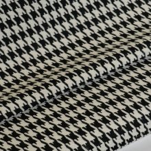 Jacquard wol pied-de-poule zwart en wit