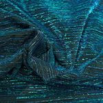 Jacquard zwart met blauwe glitterstrepen