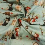 Katoen lichtblauw roodkapje