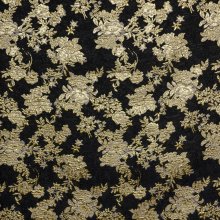 Jacquard polyester met gouden bloemen