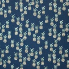 Tricot blauw ananas motief