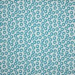 Linnen wit turquoise cirkel motief