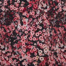 Tricot crêpe zwart met roze bloemmotief