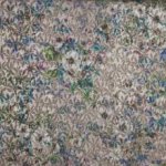 Jacquard stretch bloemen zilverdraad