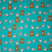 Petrol french terry met wasbeertjes