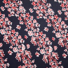 Breitje donkerblauw bloesem motief