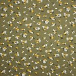 Donkergroene viscose met bloemenmotief