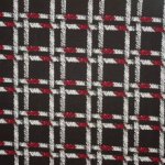Zwarte jacquard met wit-rood ruitmotief