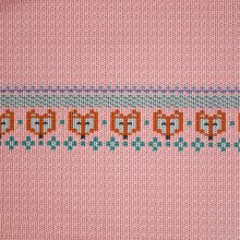 French terry paneel roze met kabelprint en vosjes