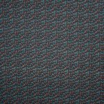 Zwarte viscosetricot met petrol en bruin maantjesmotief