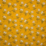 Crêpe geel met bloemenmotief