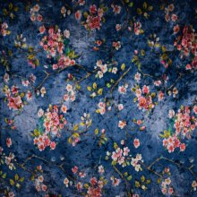 Soepele stretchfluweel met bloemenprint