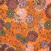 Crêpe oranje met bloemenmotief