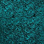 Stretch fluweel/velours met bloemmotief van My Image