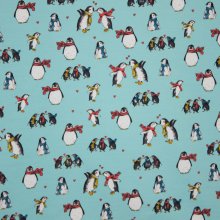 Lichtblauwe french terry met pinguin motief