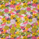 Tricot met flamingo's en planten