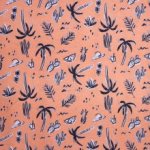 Tricot in zalmkleur bedrukt van B trendy