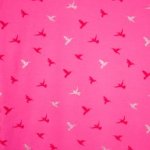 Felroze tricot met colibri's in zilveren glitter en rood
