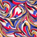 Soepele viscosetricot met abstract lijnen motief