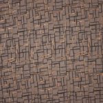 Grijze french terry met abstract lijnenpatroon in zwart en gouden glitter