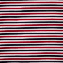 Blauw, rood, wit gestreepte tricot