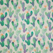 Ecru french terry met cactus motief van 'About Blue Fabrics'