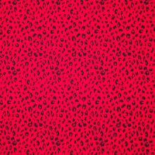 Rode tricot met zwarte pantervlekjes