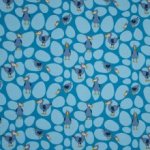 Blauwe tricot met vogel motief
