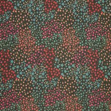 Bruine Italiaanse viscose met bloemen motief