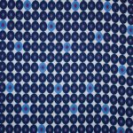 Witte polyester met blauwe ovalen