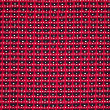 Rode organische tricot met abstracte tulpen motief van 'Lillestoff'