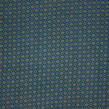 Blauwe nicky velours met abstracte bloemen motief