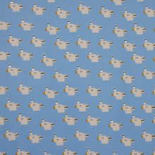 Lichtblauwe french terry met eenhoorns van 'About Blue Fabrics'