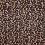 Beige polyester met panterprint en blaadjes uit 'La Maison Victor'